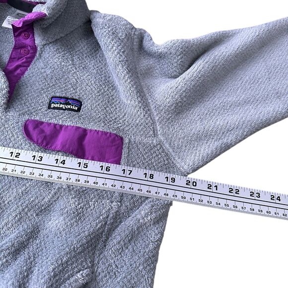 Patagonia Re-Tool Snap-T Fleece Jacket Women’s Medium Gray Pink Purple Pullover - Picture 8 of 10